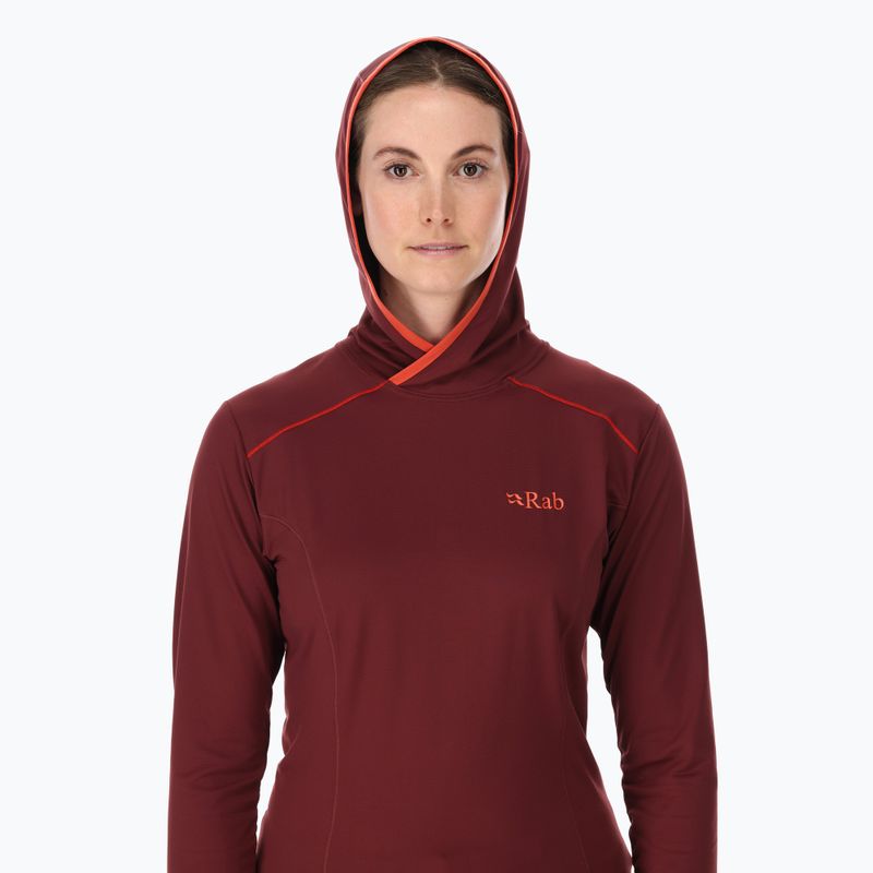 Női trekking pulóver Rab Force Hoody deep heather 3