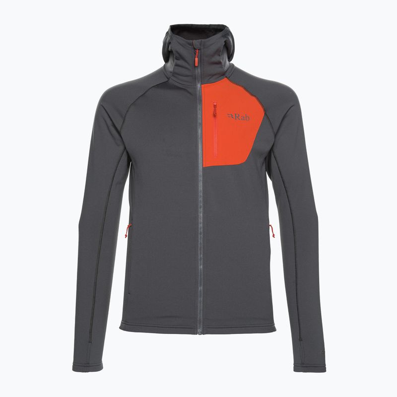 Férfi Rab Superflux Hoody grafén/tűzszaggató trekking pulóver 5