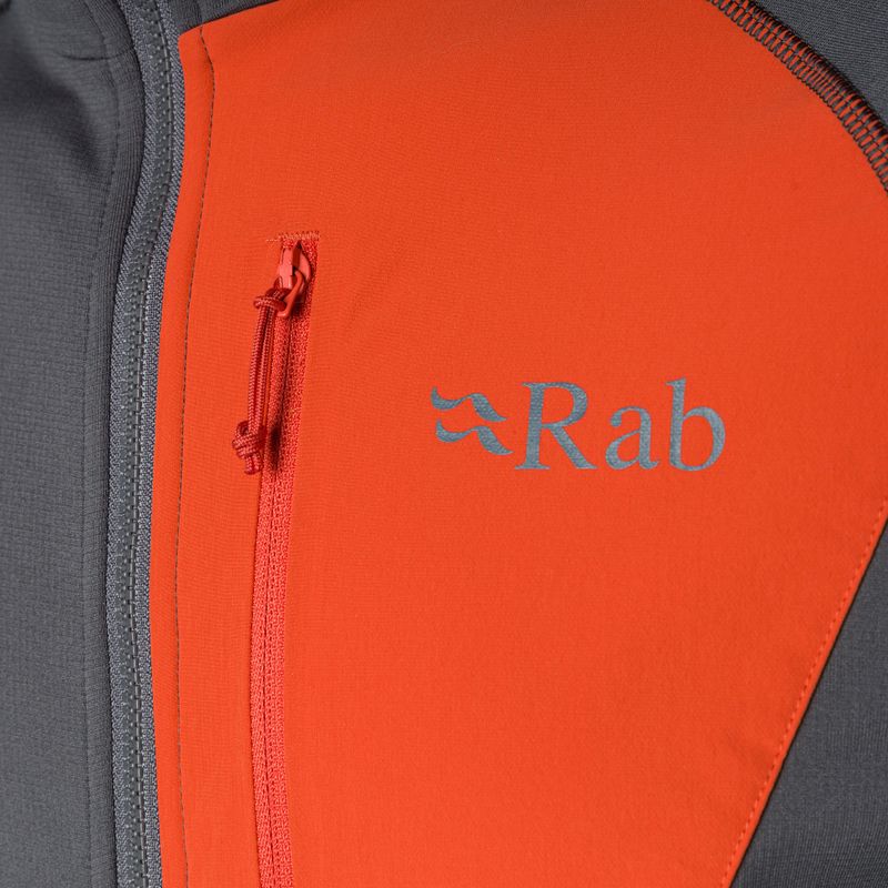 Férfi Rab Superflux Hoody grafén/tűzszaggató trekking pulóver 7