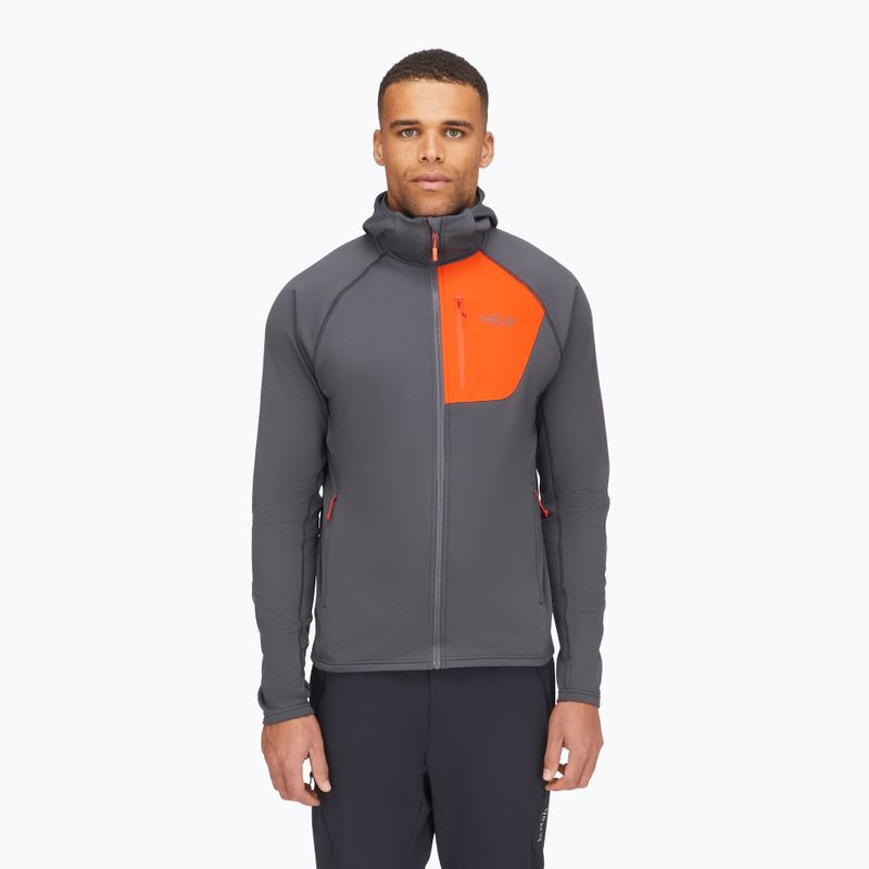 Férfi pulóver Rab Superflux Hoody graphene/firecracker