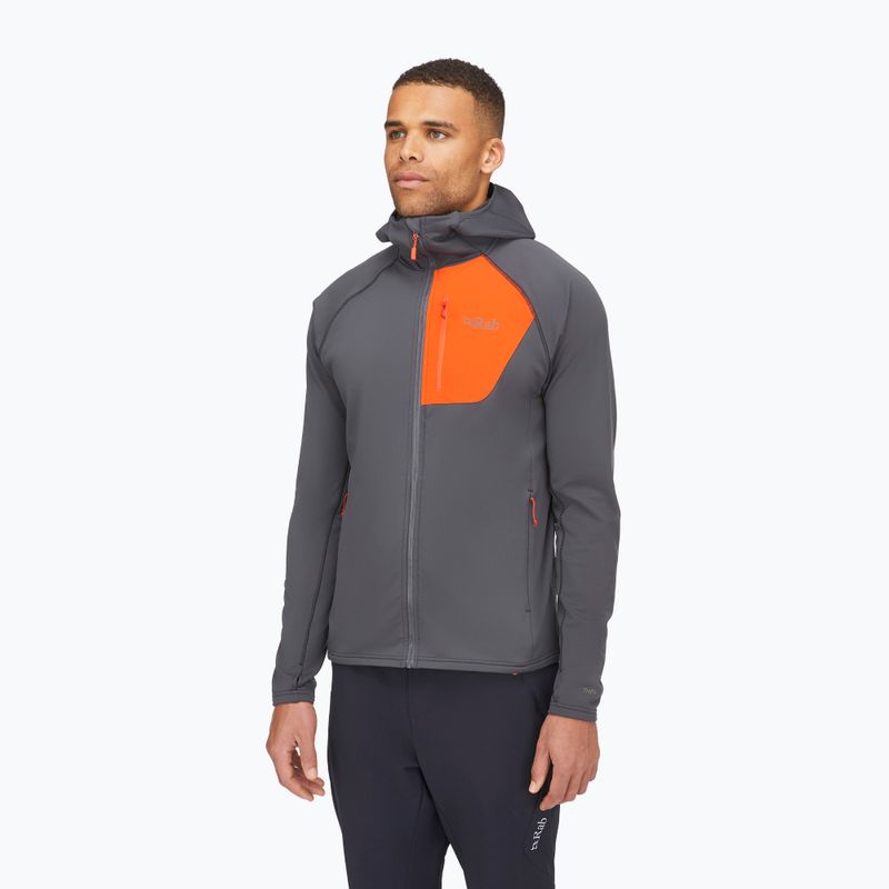 Férfi pulóver Rab Superflux Hoody graphene/firecracker 2