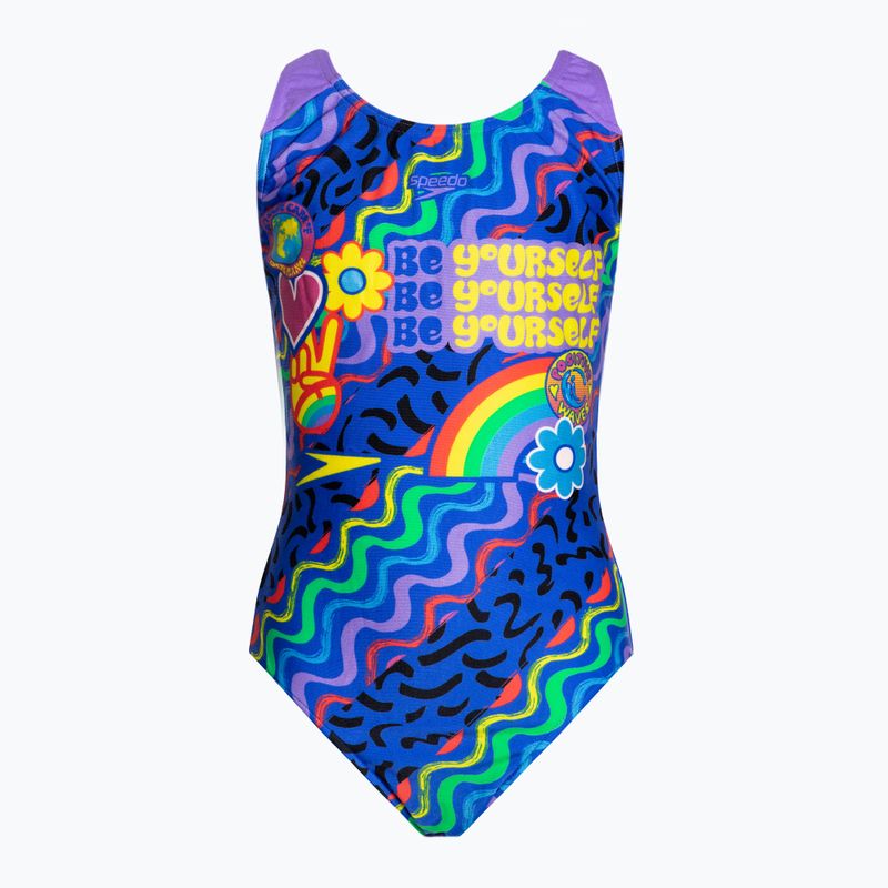 Speedo Digital Placement Splashback egyrészes gyermek fürdőruha kék és lila 8-00262514737