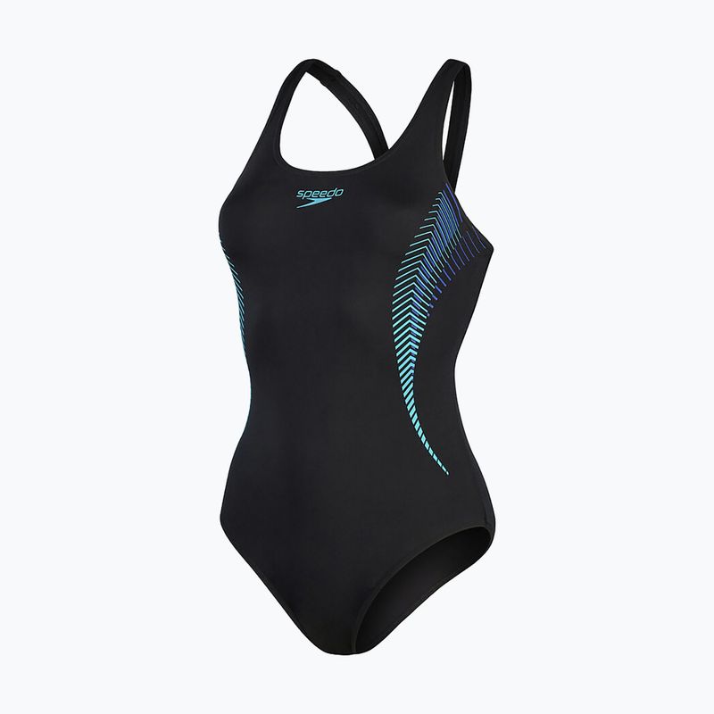 Speedo Placement Muscleback egyrészes fürdőruha fekete 8-00305814837 4