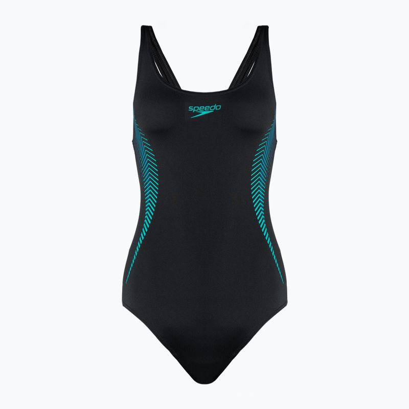 Speedo Placement Muscleback egyrészes fürdőruha fekete 8-00305814837