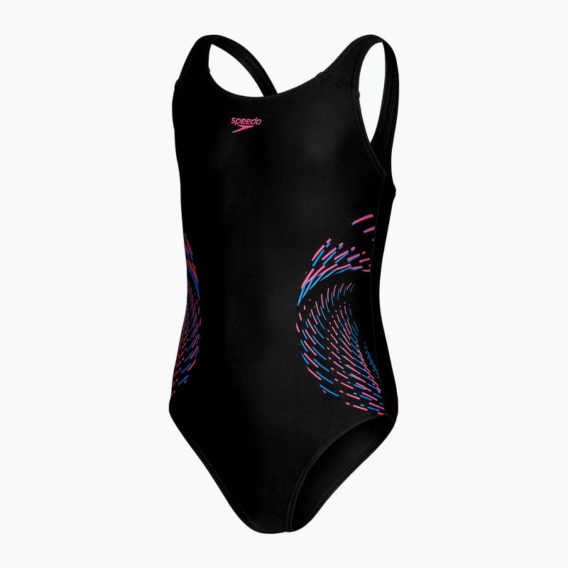 Speedo Plastisol Placement Muscleback gyermek egyrészes fürdőruha fekete 8-0832414379 3