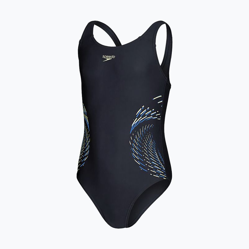 Speedo Plastisol Placement Muscleback gyermek egyrészes fürdőruha fekete 8-0832414380 3