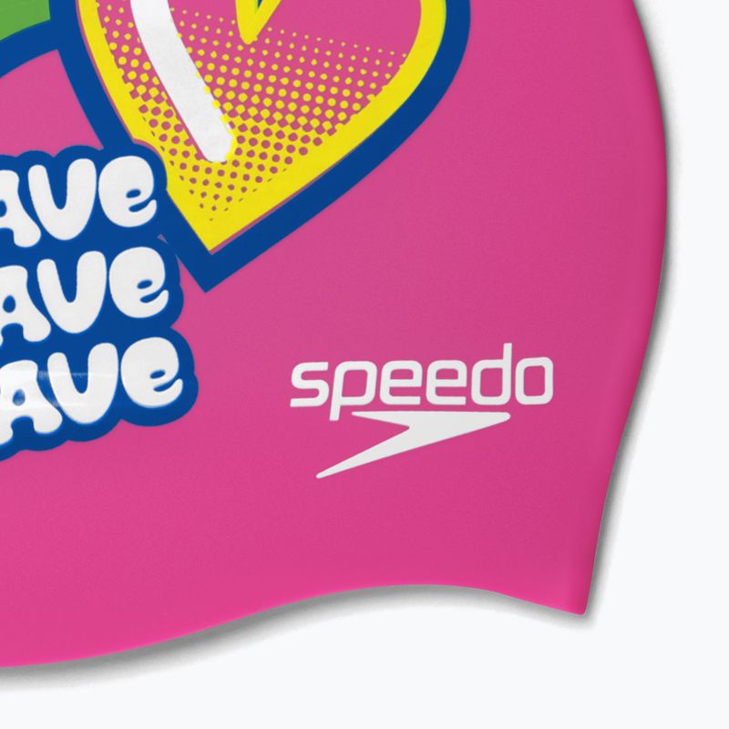 Speedo Nyomtatott szilikon Junior gyermek sapka rózsaszín 8-0838614636 4