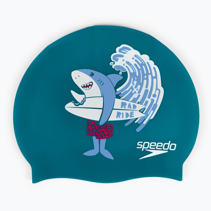 Speedo Printed Silicone Junior gyermek sapka tengerészkék 8-0838614637