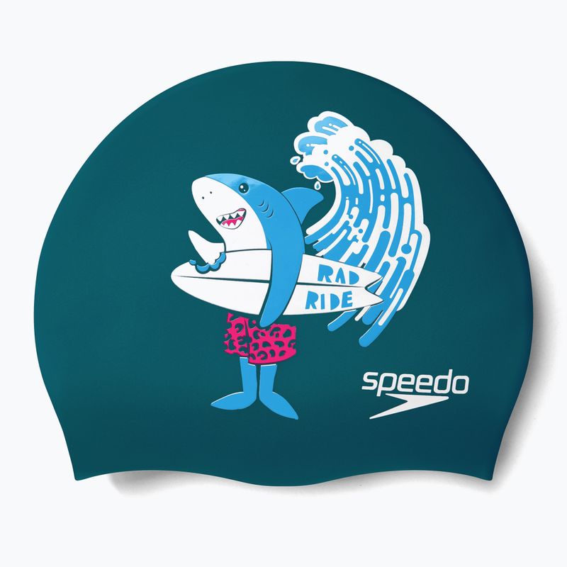 Speedo Printed Silicone Junior gyermek sapka tengerészkék 8-0838614637 3