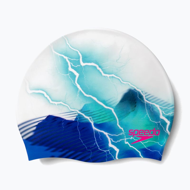 Speedo Digitális nyomtatott sapka fehér-kék 8-1352414648 3