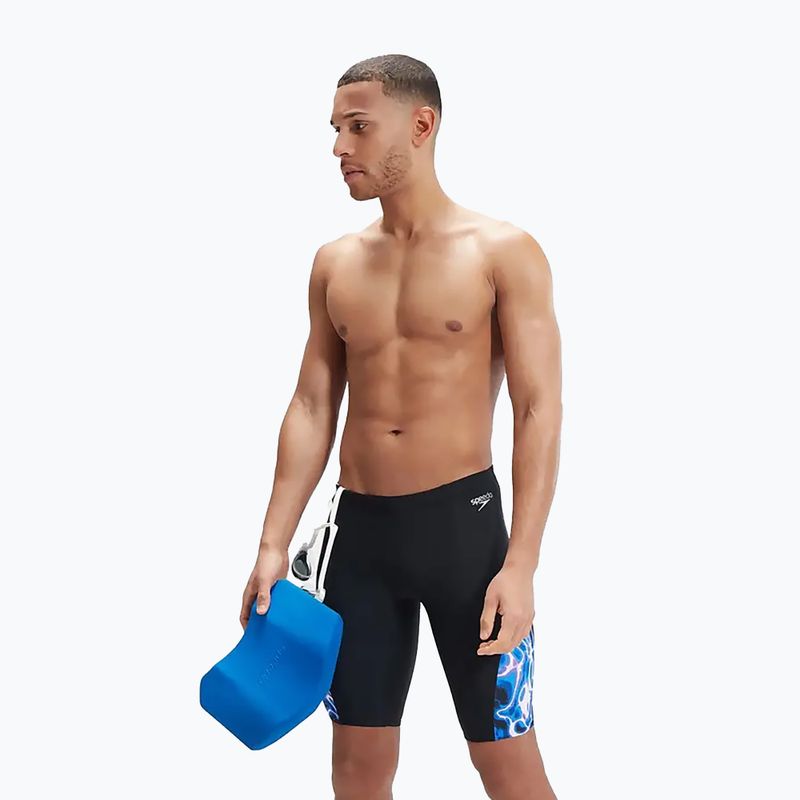 Férfi Speedo Allover Digi V-Cut fürdőnadrág fekete/kék 12