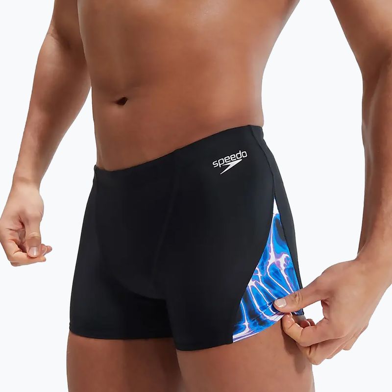 Férfi Speedo Allover Digi V-Cut úszó boxeralsó fekete/kék 10