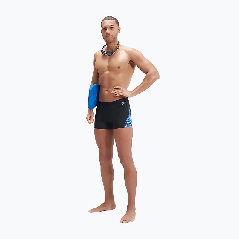 Férfi Speedo Allover Digi V-Cut úszó boxeralsó fekete/kék 11