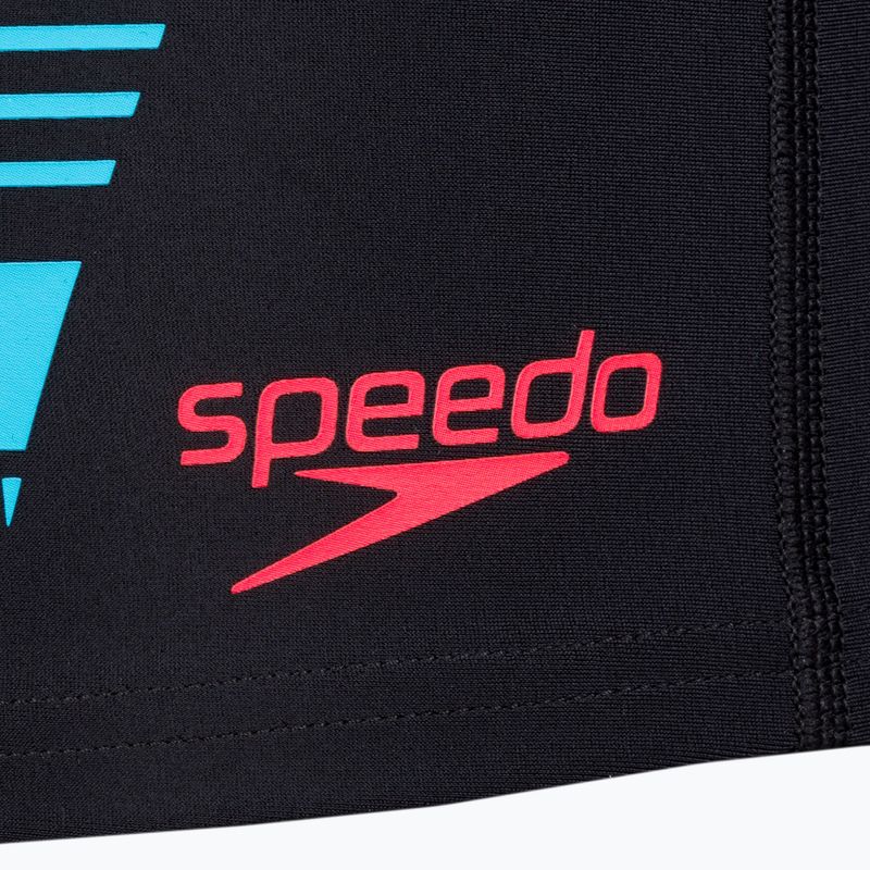 Férfi Speedo Tech Print úszónadrág fekete/narancssárga 3