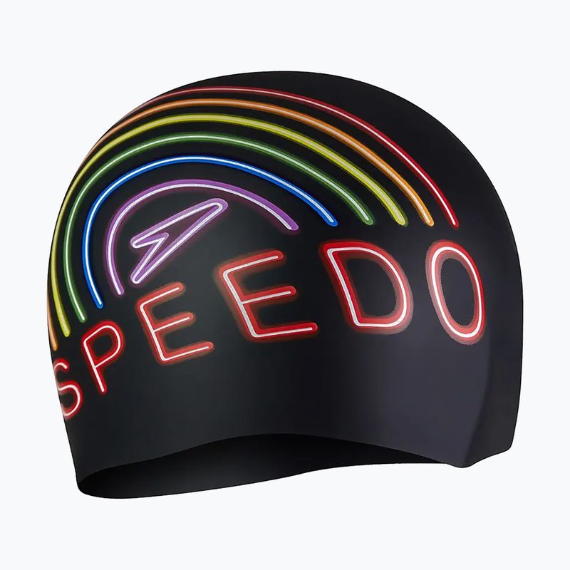 Speedo Nyomtatott szilikon pride szivárványos úszósapka 3