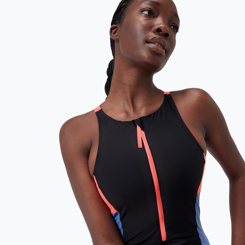 Speedo Zip Colorblock női egyrészes fürdőruha antracit 3