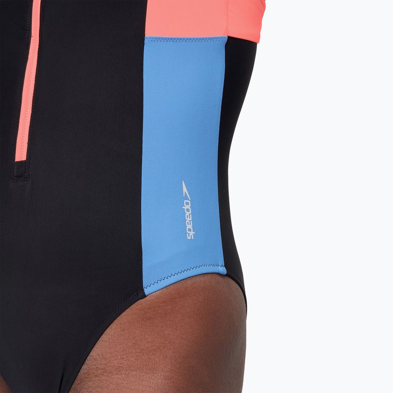 Speedo Zip Colorblock női egyrészes fürdőruha antracit 4