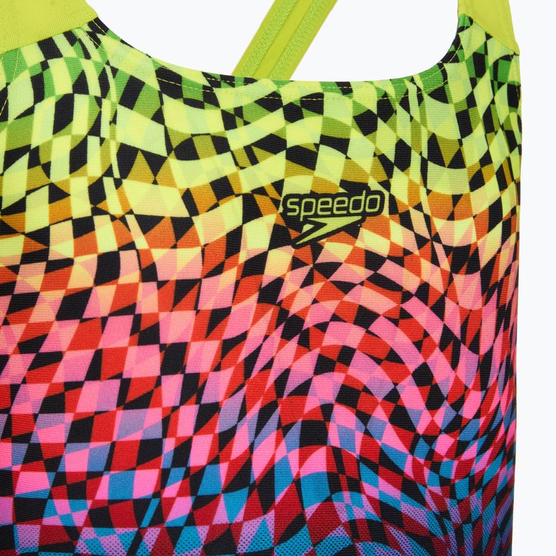 Gyerek egyrészes fürdőruha Speedo Digital Placement Powerback black/pink 3