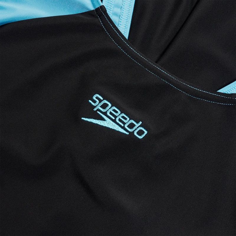 Speedo Colourblock Splice Muscleback női egyrészes fürdőruha fekete/édes lila/picton kék 4