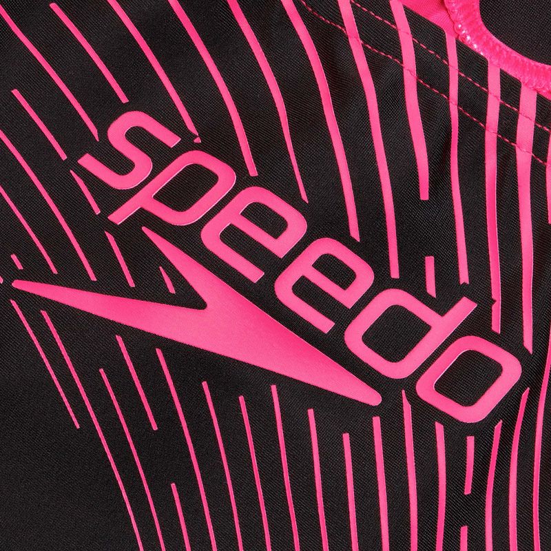 Speedo Medley Logo egyrészes fürdőruha fekete/elektromos rózsaszín 3