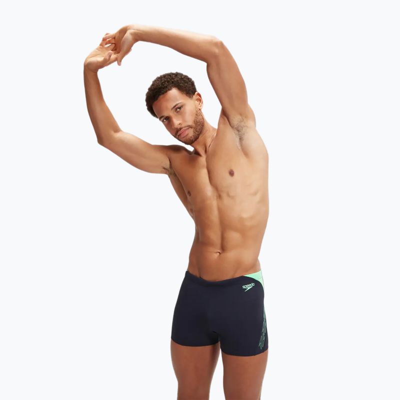 Férfi Speedo Hyper Boom Splice úszó boxeralsó true navy/lequin zöld 5