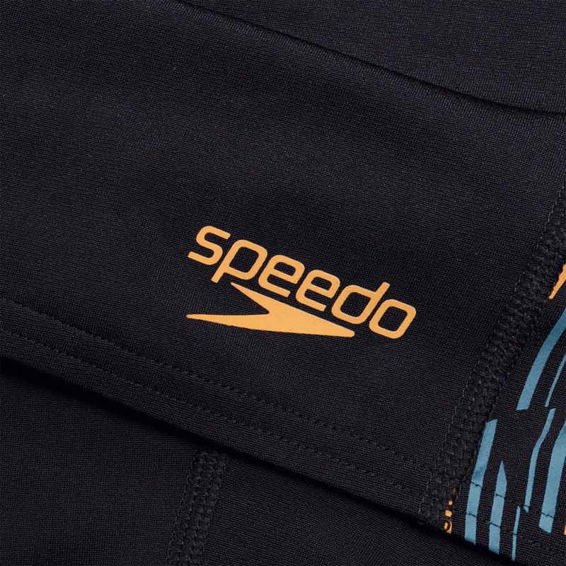 Férfi Speedo Tech Panel fekete/mandarinhéj/sötétkék úszó boxer 3