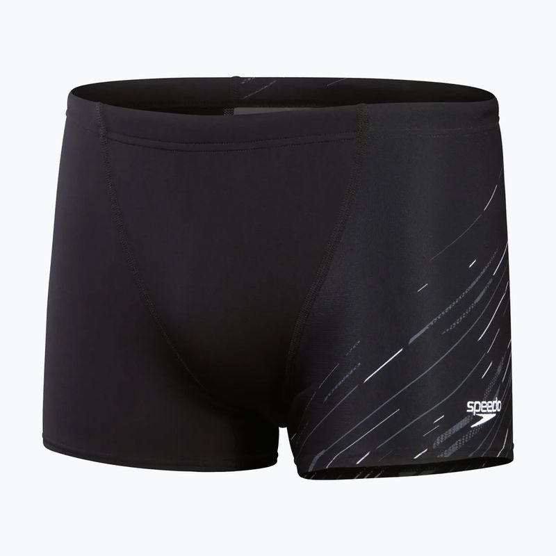 Férfi Speedo Hyperboom V-Cut fekete/usa charcoal/fehér úszó boxeralsó