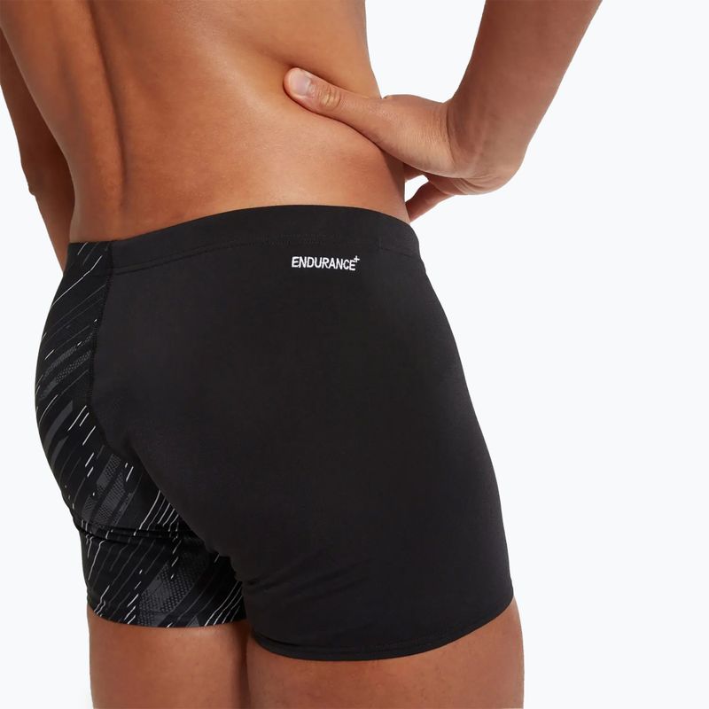 Férfi Speedo Hyperboom V-Cut fekete/usa charcoal/fehér úszó boxeralsó 8