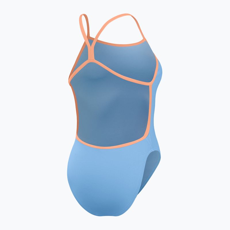 Női egyrészes fürdőruha Speedo Solid Vback curious blue/disco peach 2