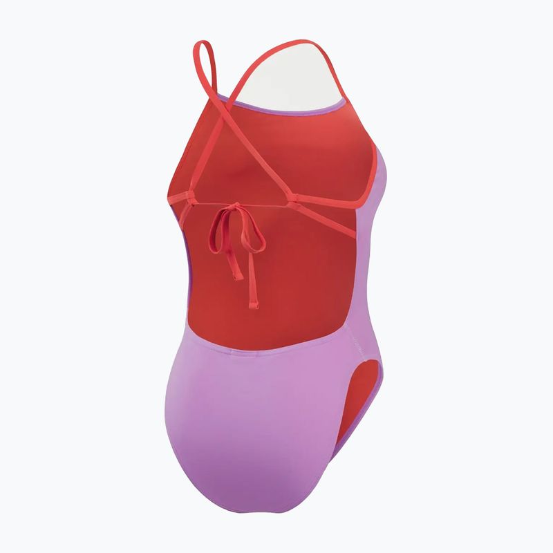 Speedo Solid Tie Back női egyrészes fürdőruha édes lila/ görögdinnye 3