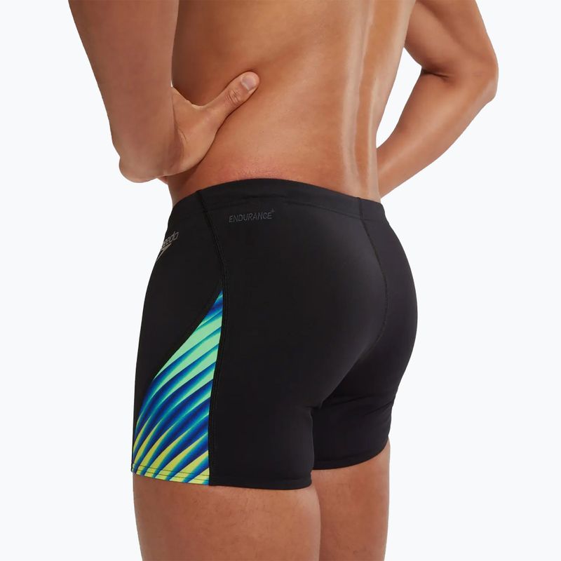 Férfi Speedo Allover Digital V-Cut Aquashort úszó boxeralsó fekete/igazi kobalt 7