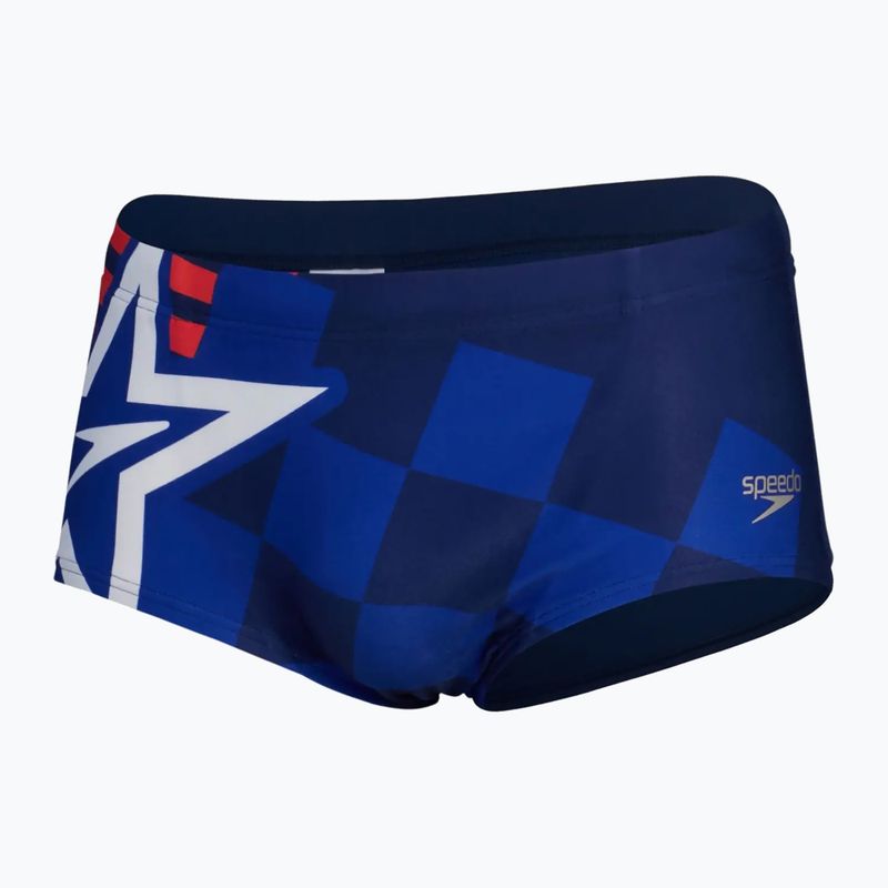 Férfi Speedo Placement Digital Brief cerulean kék/igazi kobalt/ görögdinnye/fehér úszónadrág