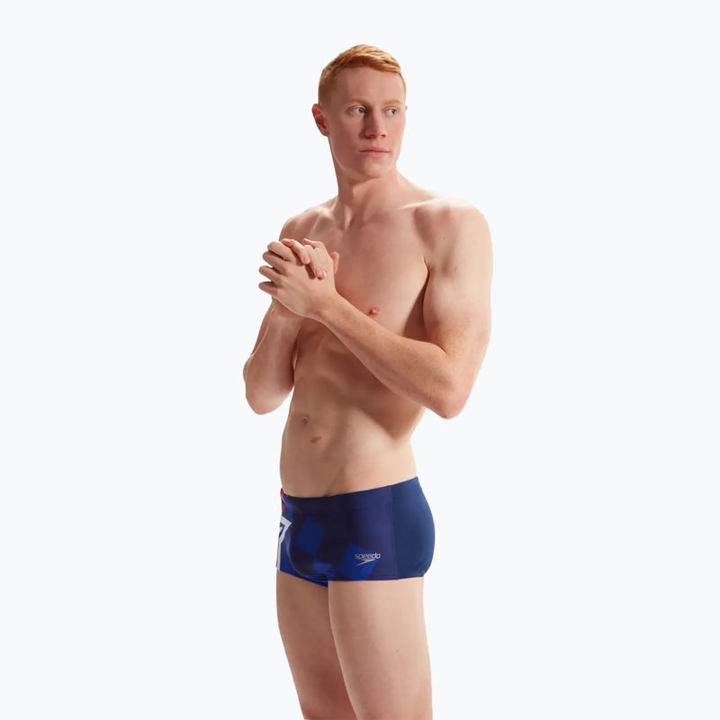 Férfi Speedo Placement Digital Brief cerulean kék/igazi kobalt/ görögdinnye/fehér úszónadrág 6