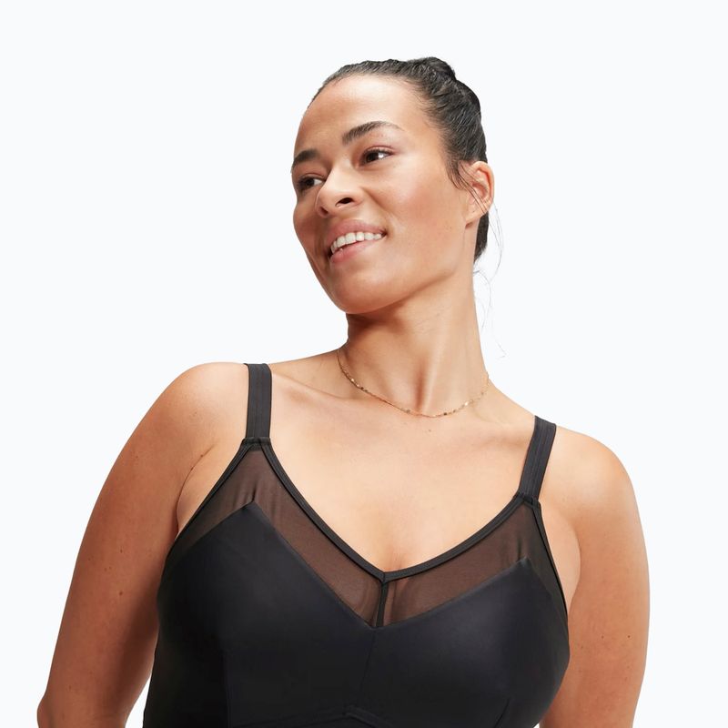 Speedo Shaping Mesh Detail egyrészes fürdőruha Fekete 4