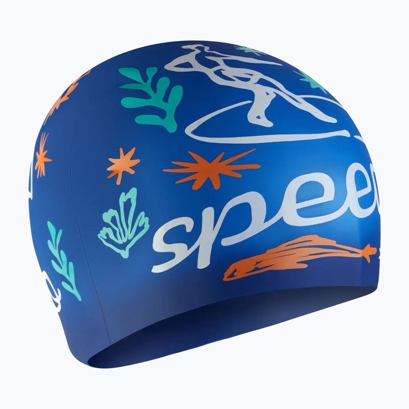 gyermek úszósapka Speedo Junior Printed Silicone zafre blue/white