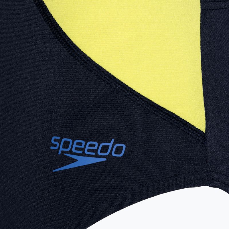 Speedo Colourblock Highneck Crossback true navy/sevres blue/lemon drizzle fürdőruha 3