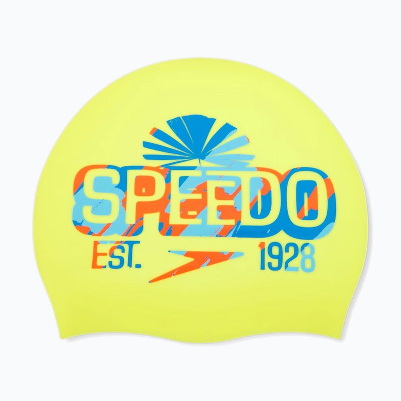 Úszósapka Speedo Printed Silicone lemon drizzle/picton blue/punch blue