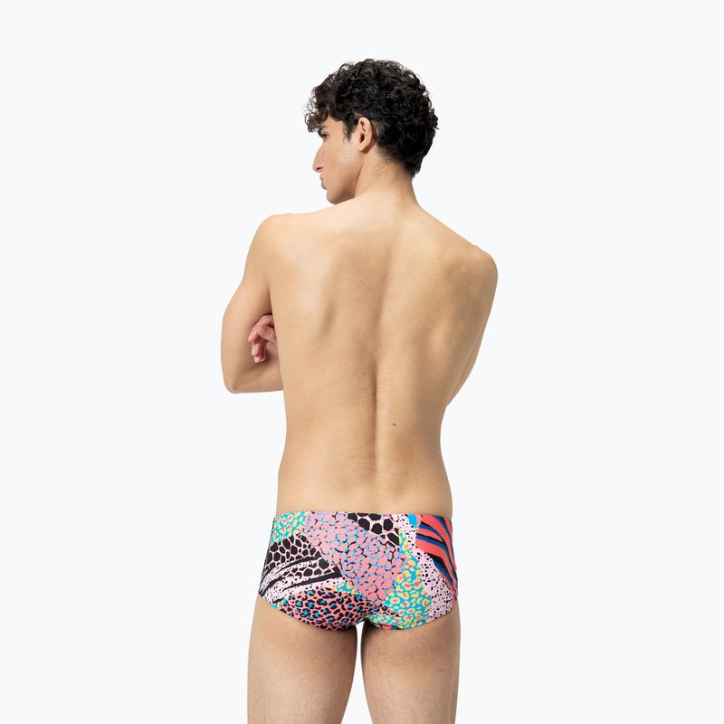 Férfi úszónadrág Speedo 13.5 cm Allover Training Club Brief black/matcha green/siren red 3