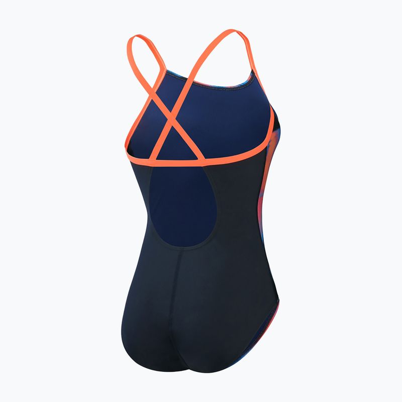 Női egyrészes fürdőruha Speedo Allover Fixed Crossback true navy/siren red/punch blue 2