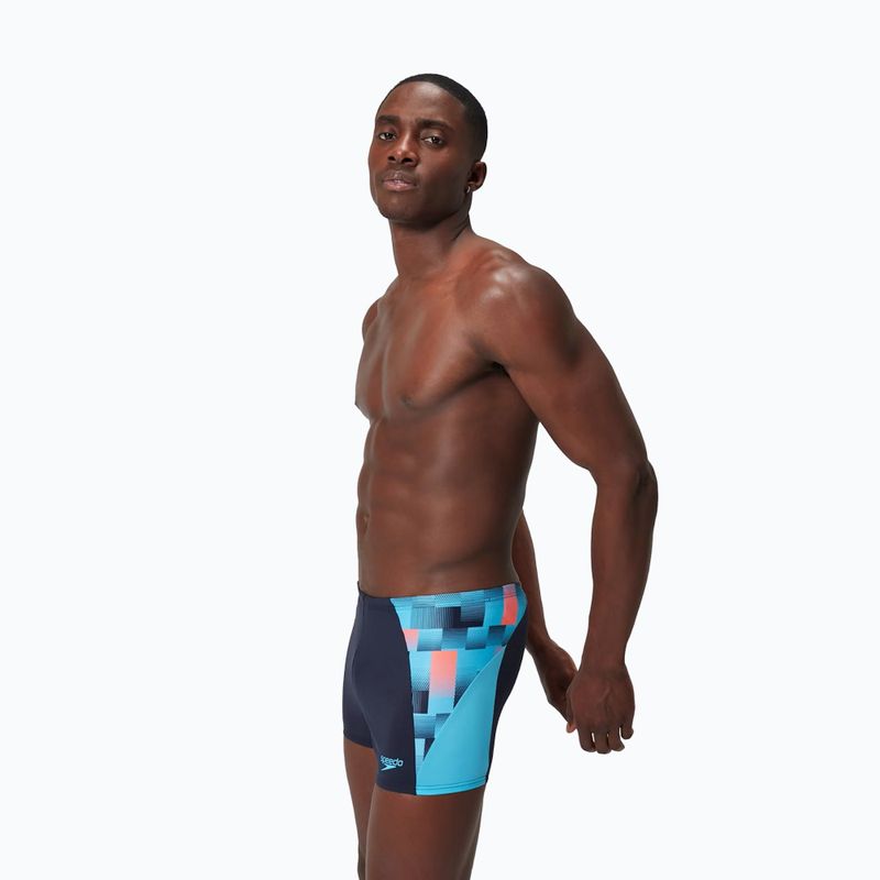 Férfi úszónadrág Speedo Endurance+ MAX Splice Aquashort true navy/picton blue/siren red 9