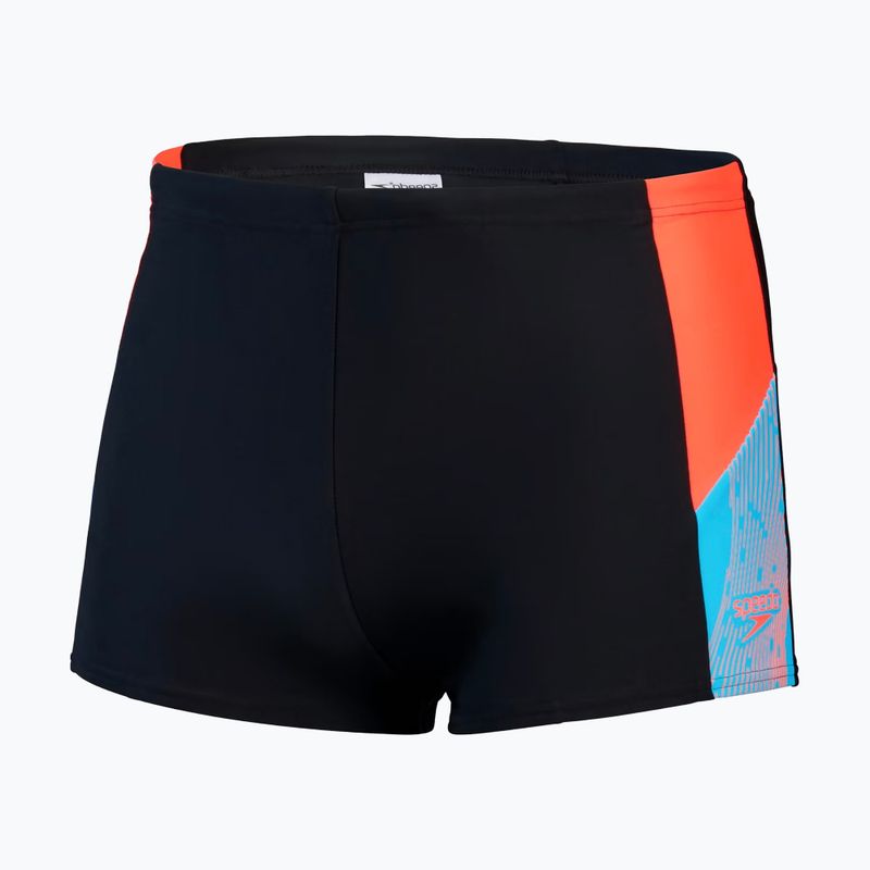 Speedo Dive Aquashort férfi úszó boxeralsó fekete/szirénvörös/pitonkék