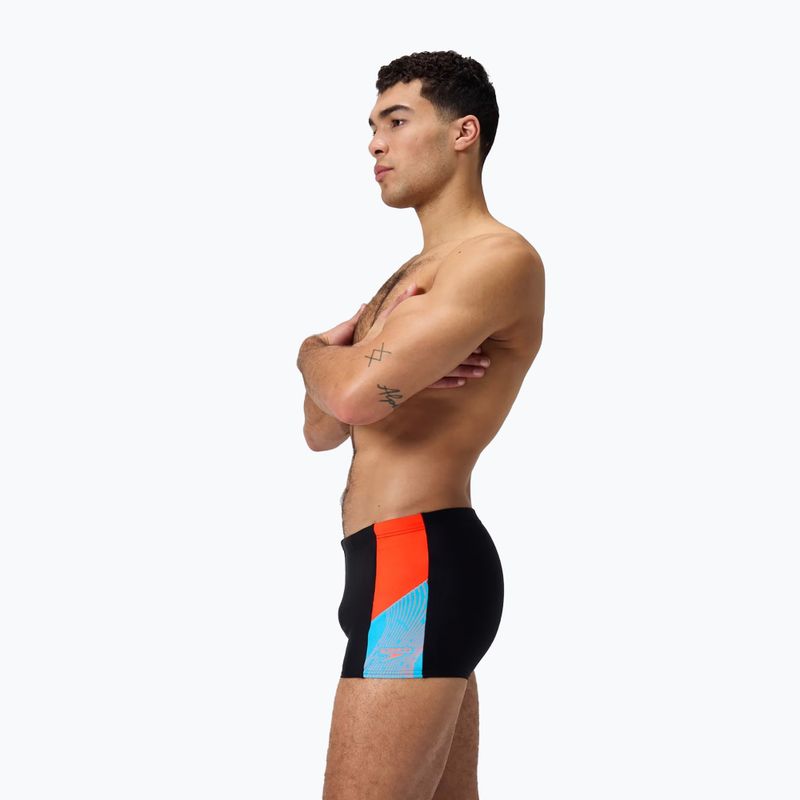 Speedo Dive Aquashort férfi úszó boxeralsó fekete/szirénvörös/pitonkék 7