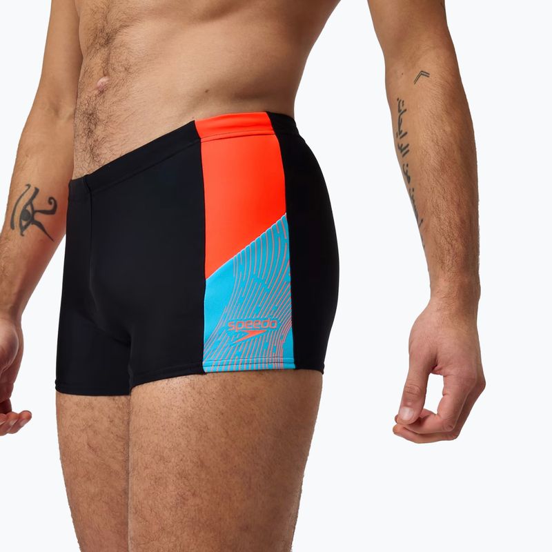 Speedo Dive Aquashort férfi úszó boxeralsó fekete/szirénvörös/pitonkék 9