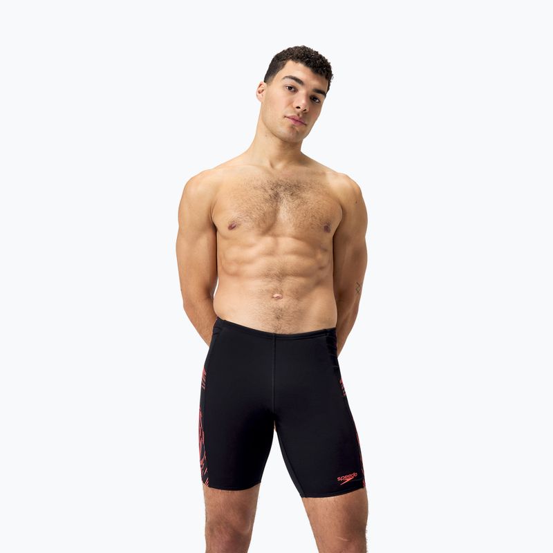 Férfi úszónadrág Speedo Tech Panel Jammer black/siren red/usa charcoal