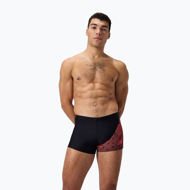 Férfi úszónadrág Speedo Medley Logo Aquashort black/siren red 5