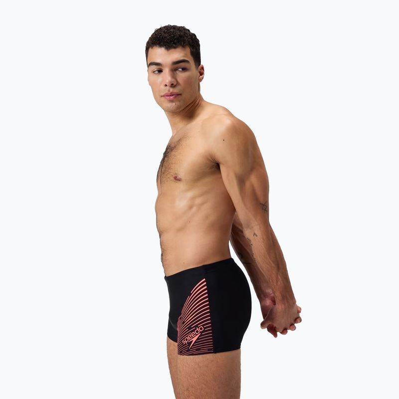 Férfi úszónadrág Speedo Medley Logo Aquashort black/siren red 9