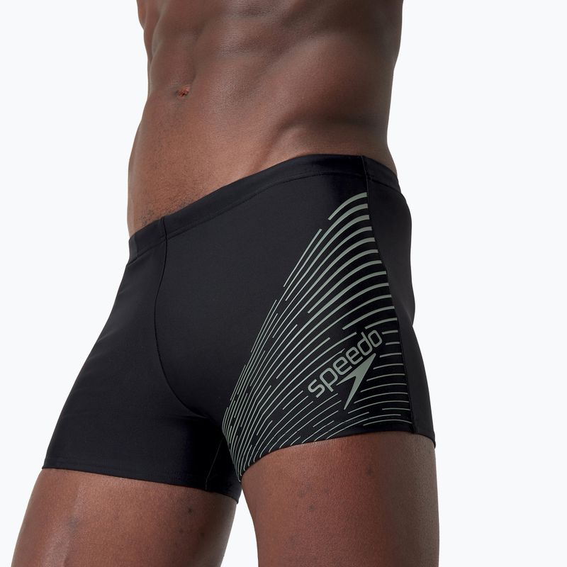 Férfi úszónadrág Speedo Medley Logo Aquashort black/country green 8