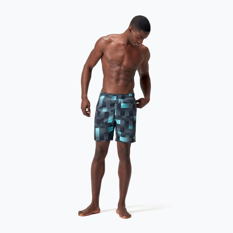 Férfi úszónadrág Speedo Xpress Lite Allover 18" Watershort usa charcoal/black/marine blue 6