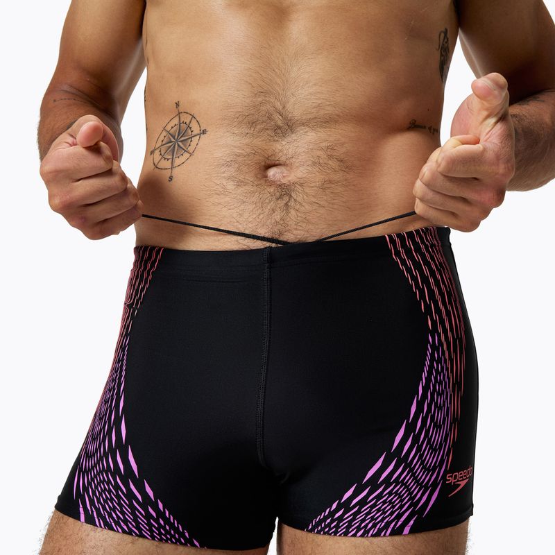 Férfi Speedo Duo Logo Print Aquashort fürdőnadrág fekete/korallhomok/neonlila 4