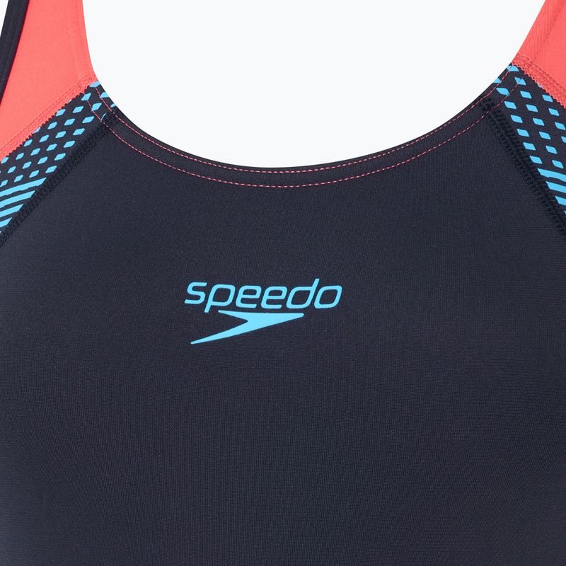 Speedo Placement Laneback női egyrészes fürdőruha zoom boom placement/true navy 3